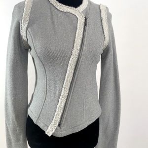 Gap Moto Jacket Heather Grey Sweater